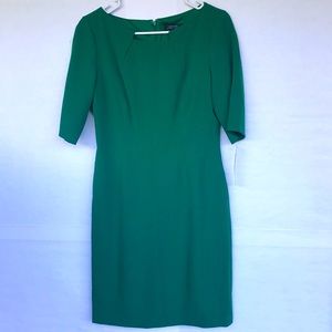 Tahari ASL Emerald Green Shift Dress